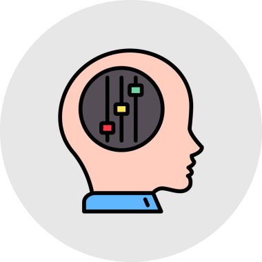 Beyin. Web simgesi basit illüstrasyon