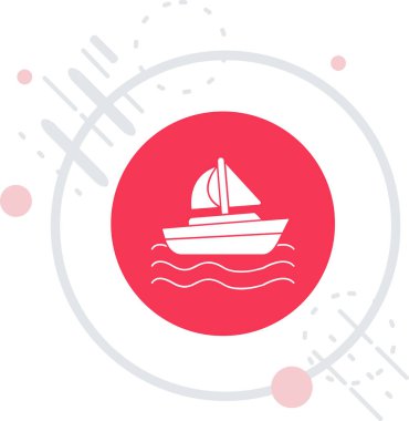 Dalgalardaki kırmızı gemi