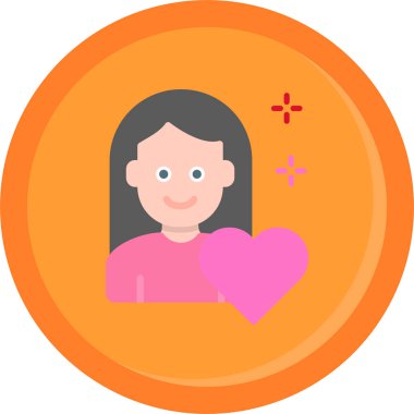 Kadın. Web simgesi basit illüstrasyon