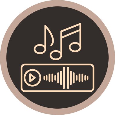 müzik çalar simgesi, vektör illüstrasyonu