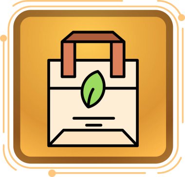 Alışveriş sepeti ikonlu çanta, vektör illüstrasyonu. düz biçim