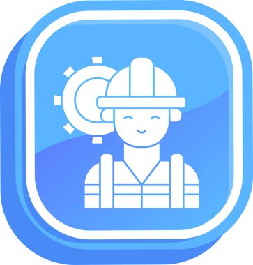 İşçi. Web simgesi basit illüstrasyon