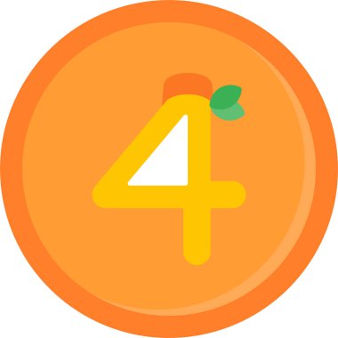 4 numaralı simge, vektör illüstrasyonu