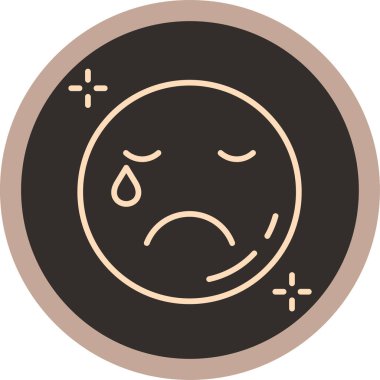 Ağlayan ikon vektör illüstrasyonu