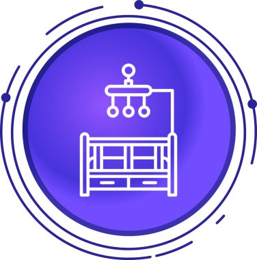 Beyaz arkaplanda izole edilmiş beyaz depo simgesi. mor altıgen düğmesi. vektör illüstrasyonu