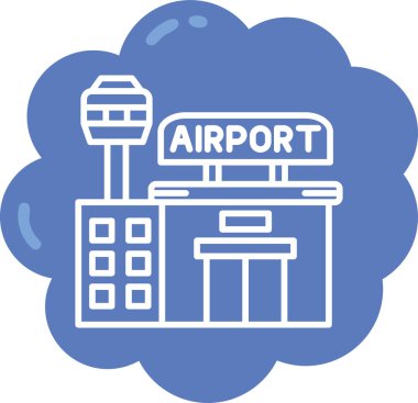 Havaalanı ikon vektör illüstrasyonu