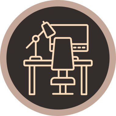 ofis sandalyesi ikon vektör illüstrasyonu