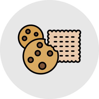 Bisküvi dolu vektör simgesi dekoru