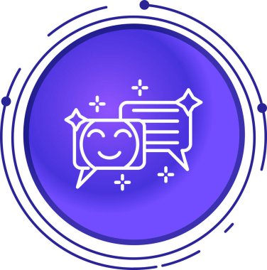 Beyaz arkaplanda izole edilmiş gülümseme simgesi olan satır konuşma balonu. Yürekten gülümse. Mutlu gülümseme sohbet ikonu. Renkli taslak konsepti. vektör.