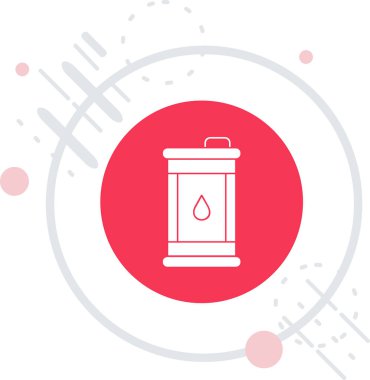 Yanan ateş ikonu ve uzun gölgeli beyaz çizgi yanan mum. Silindirik mum çubuğu ve yanan ateş. Kırmızı daire düğmesi. vektör