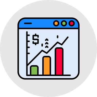 İş analitiği renk ikonu vektörü. Analitik analiz işareti. izole edilmiş sembol çizimi