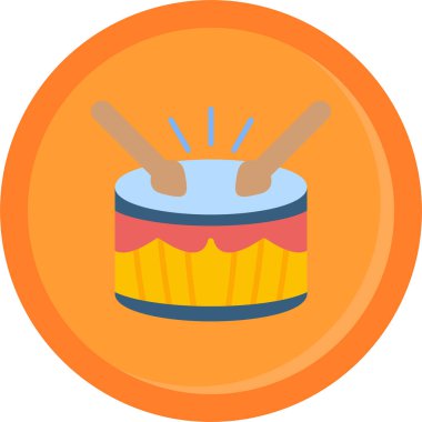 davul. Web simgesi vektör illüstrasyonu