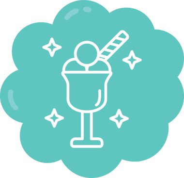 Beyaz arka planda izole edilmiş dondurma ikonlu çizgi dondurma. Güzel sembol. Renkli taslak konsepti. vektör illüstrasyonu.