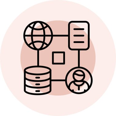 şebeke. Web simgesi basit illüstrasyon