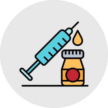 Modern b 'nin vektör illüstrasyonu şırınga ikonundan yoksun