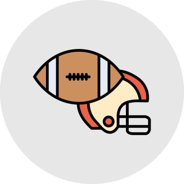 Amerikan futbolu ikonu vektör illüstrasyonu