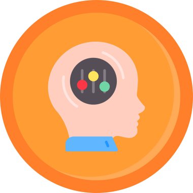 Beyin. Web simgesi vektör illüstrasyonu