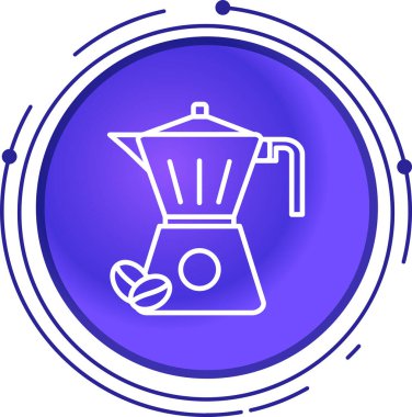 Beyaz arka planda mavi ve kırmızı çizgi kahve fincanı ikonu izole edildi. Kahve fincanı. Kahve içecek sembolü. Renkli taslak konsepti. vektör illüstrasyonu