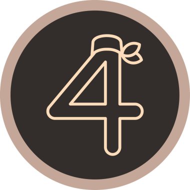 4 - sayı - 4 vektör çizim şablonu