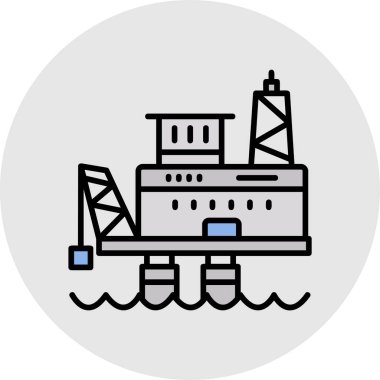 Petrol platformu vektör illüstrasyonu