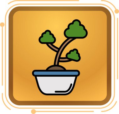 Karikatür vektör çizimi ile dolu bir saksı