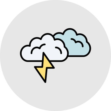 Fırtına Bulutu ikonu vektör çizelgesi çizimi