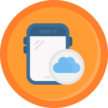 Düz biçimli bulut veri depolama simgesi