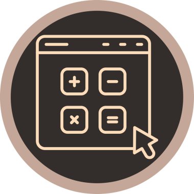 Hesap makinesi. Web simgesi basit illüstrasyon