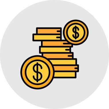 Dolar sembollü sikkeler. özet vektörü