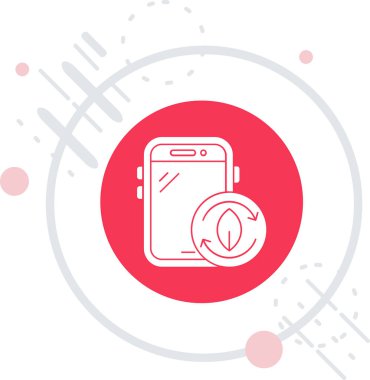 Kablosuz internet kontrol simgesine sahip beyaz hat akıllı telefonu uzun gölgede izole edildi. Akıllı kontrol kavramı. Kablosuz internet bağlantısı. Çember düğmesi. vektör.