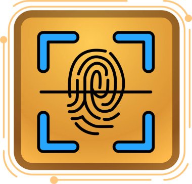 parmak izi ikonu vektör illüstrasyonu