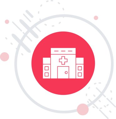 Kırmızı tıbbi haç ve beyaz arka planda izole edilmiş ilk yardım çantası simgesi. Tıbbi haç. Sağlık için çapraz yardım. Tıbbi yardım konsepti. daire illüstrasyonu