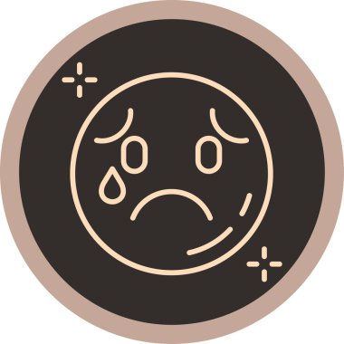 üzgün yüz simgesi vektör illüstrasyonu