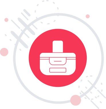 Köpük ikonlu beyaz çizgi sabun uzun arka planda izole edilmiş. Köpüklü köpüklü sabun çemberin içinde. Kırmızı daire düğmesi. vektör illüstrasyonu