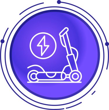 elektrikli scooter çizgisi biçim vektör simgesi