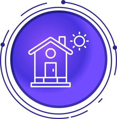 Beyaz arka planda mavi ev simgesi izole edildi. ev sembolü. Soyut daire düğmesi. vektör