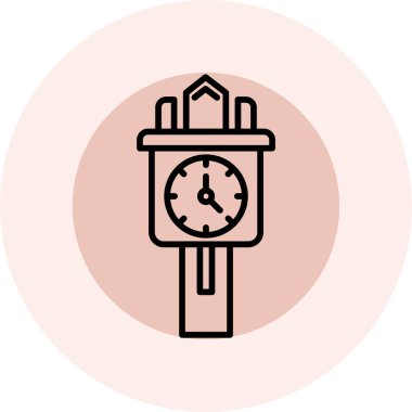 Bir saat simgesinin vektör illüstrasyonu