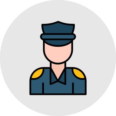 vektör polis düz biçim simgesi