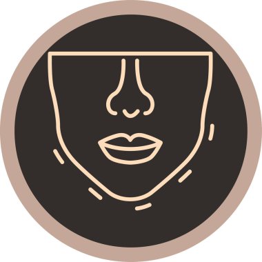 Kadın yüz ikonu modayı takip eden düz stil izole.