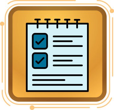 Kontrol listesi simgesi, vektör illüstrasyonu.