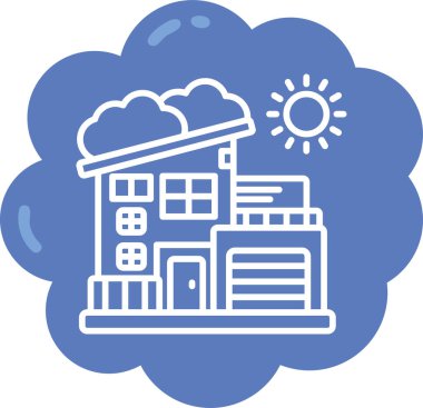 Bina. Web simgesi basit illüstrasyon