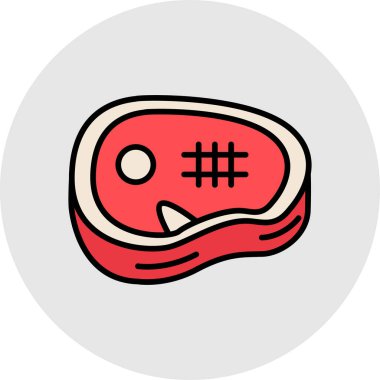 tavuk budu simgesi renk ana hatları vektörü