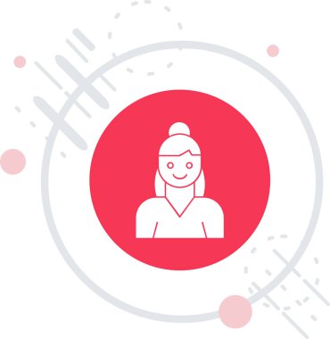 Beyaz arka planda geleneksel Çin feneri ikonu olan çizgi kadını. Renkli taslak konsepti. vektör.