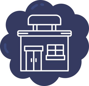 Bina. Web simgesi basit illüstrasyon