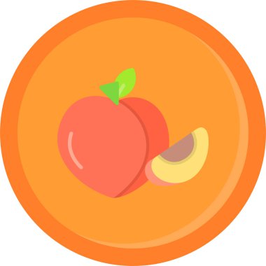 taze turuncu meyve yassı simgesi