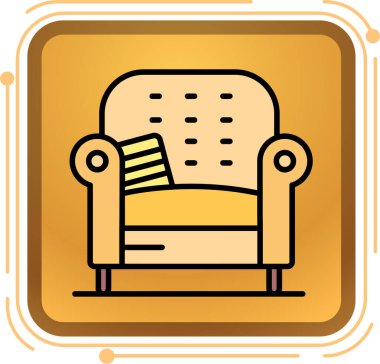 modada izole edilmiş arka planda koltuk simgesi