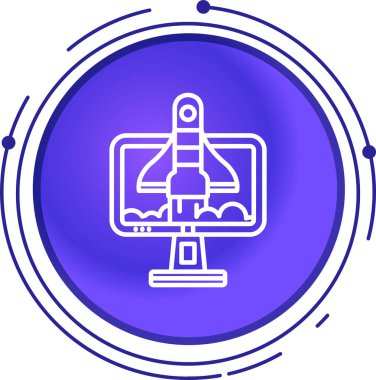 çizgi radar simgesi beyaz arkaplanda izole edildi. Arama sistemi. Uydu sistemi. Renkli taslak konsepti. vektör.