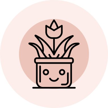 Bir saksı bitkinin vektör çizimi