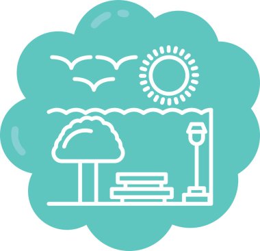 Bulut ve güneş ikonu. Beyaz üzerine izole edilmiş web vektör sembolü çizimi