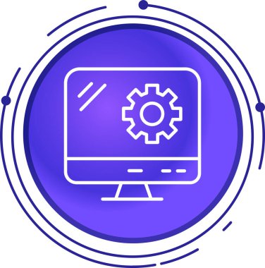 Dizüstü bilgisayar simgesi vektör çizimi